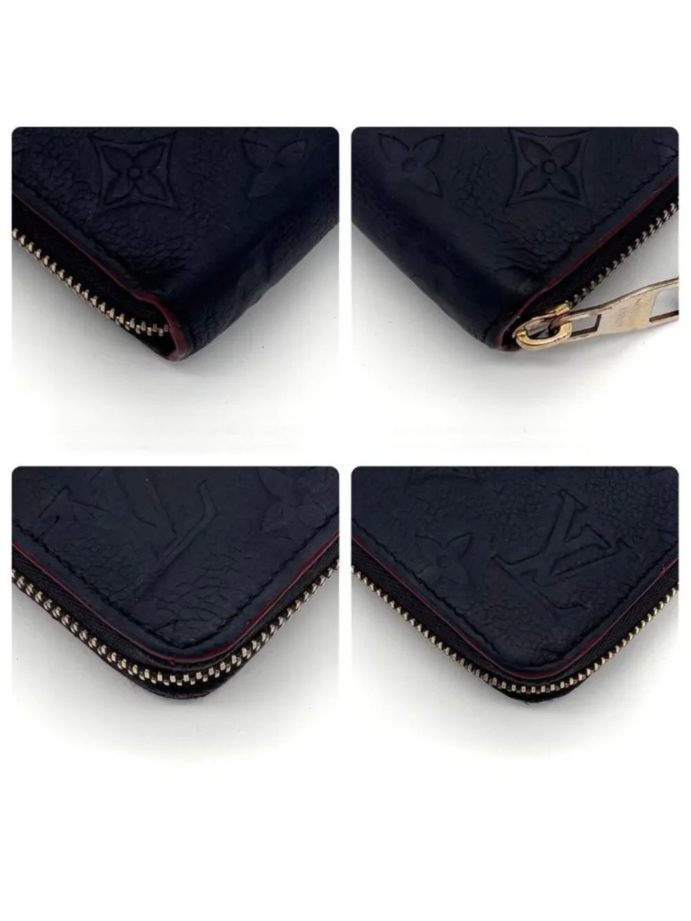 Louis Vuitton Monogram Empreinte Zippy Wallet Marine Rouge